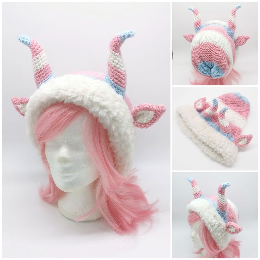 White Baphomet Sigil Cuff Beanie – Embroidered Gothic Hat For Alt Streetwear, Occult & Horror Fashion