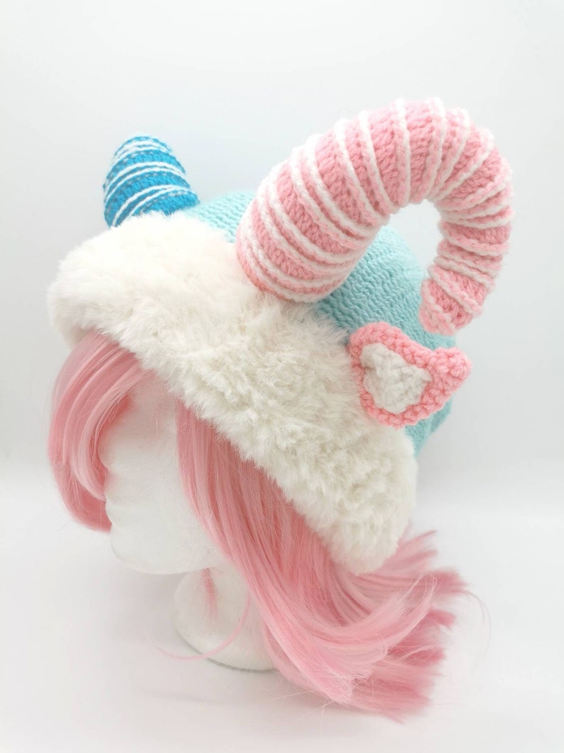 Ram Horn Hat Baby Krampus Beanie Aries Hat Baphomet Beanie Etsy