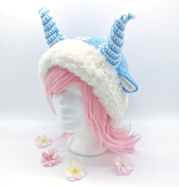 Flauschige Ziegen Goth Mütze, Gothik Klamotten, Baphomet Beanie, Pentagramm Mütze, Goth Fashion, Gothik Mütze, Witchcraft, Krampus, Teufel