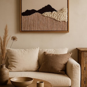 Natural textured wall art, handmade organic wall art, woven art, modern weaving tapestry, unique piece 50x70cm wabi sabi