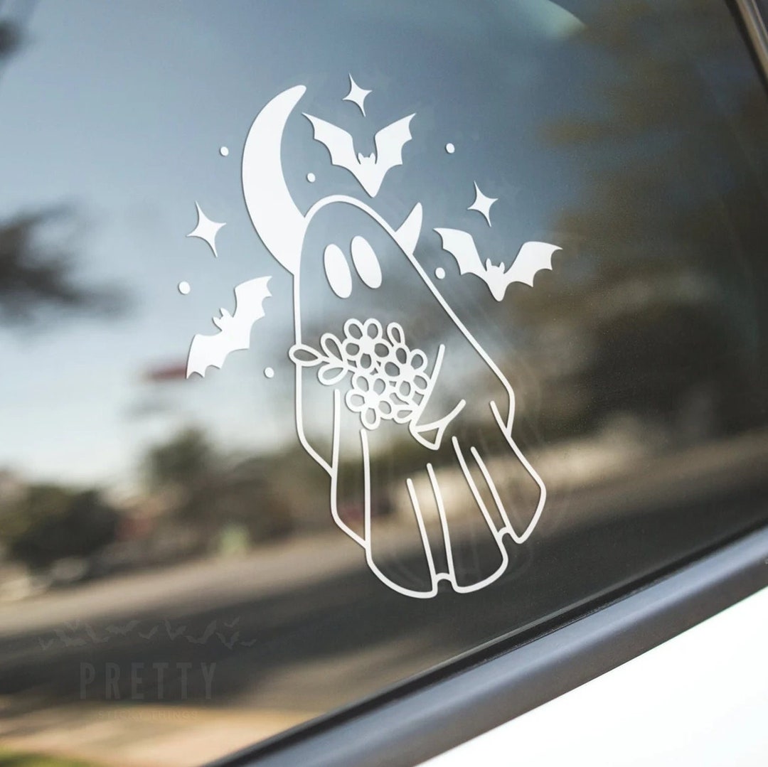 Cute Ghost Decal, Halloween Car Accessories, Cute Car Decals, Spooky