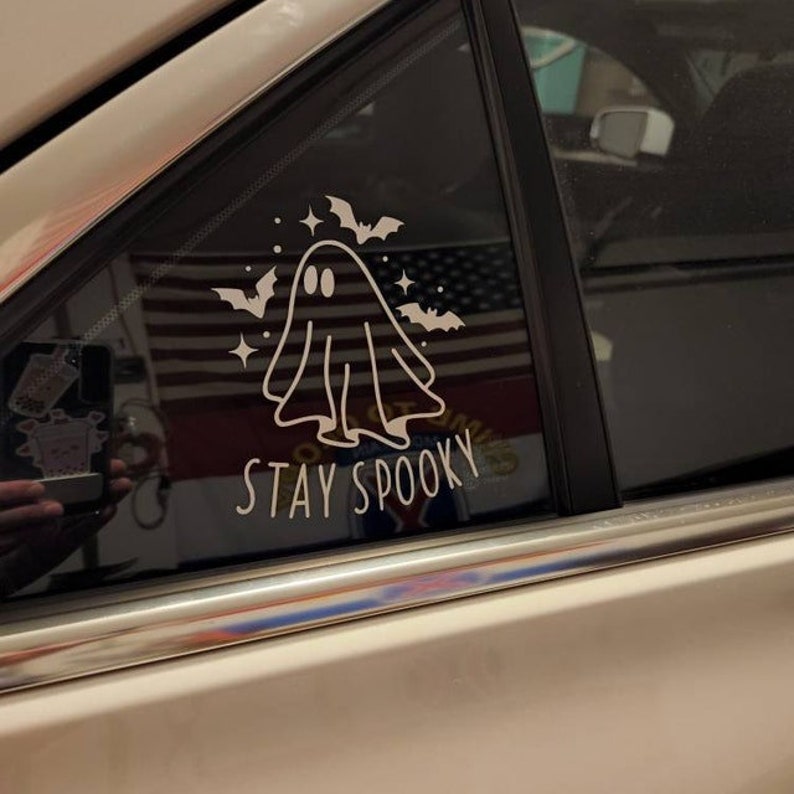 Stay Spooky Ghost Decal Halloween Car Accessories Cute Car Etsy