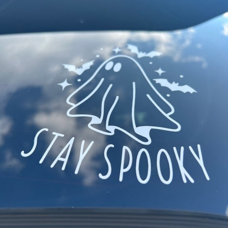 Stay Spooky Ghost Decal Halloween Car Accessories Cute Car Etsy