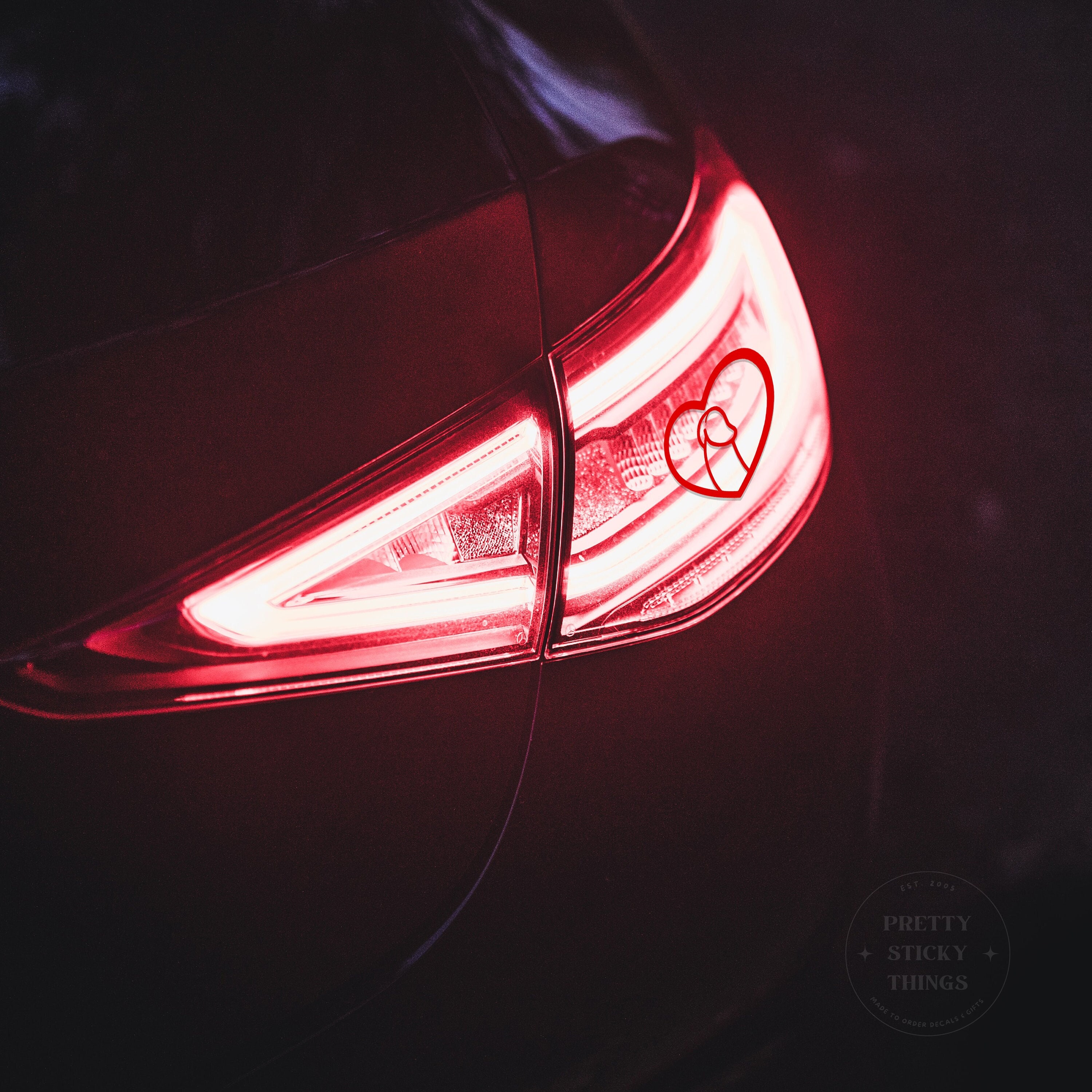Penis Decal Brake Light Decal Heart Penis Sticker Peen Etsy