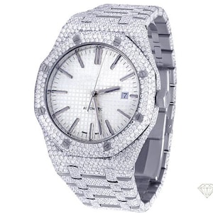 Luxury Watch, Brilliant Cut VVS1 Moissanite Watch, Hip Hop Moissanite Watch, Moissanite Watch Collection, Automatic Diamond Watches For Gift