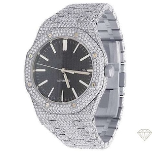 Luxury Watch, Brilliant Cut VVS1 Moissanite Watch, Hip Hop Moissanite Watch, Moissanite Watch Collection, Automatic Diamond Watches For Gift