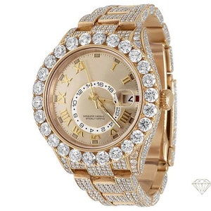 Luxury Watch, Brilliant Cut VVS1 Moissanite Watch, Hip Hop Moissanite Watch, Moissanite Watch Collection, Automatic Diamond Watches For Gift