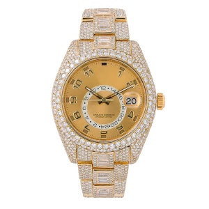 29 Ct Luxury Moissanite Watch For Christmas Gift, Hip-Hop Automatic Diamond Watch, Handcrafted Watch, VVS1 Moissanite Studded Belt