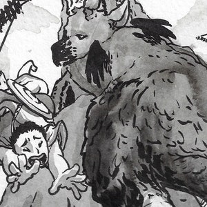The Last Guardian - Original Ink Illustration