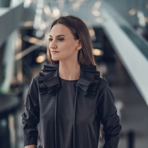 Detachable collar women, Removable collar in matching wool for a dress, Statement collar, Ruffle collar for wool dress, Collar women