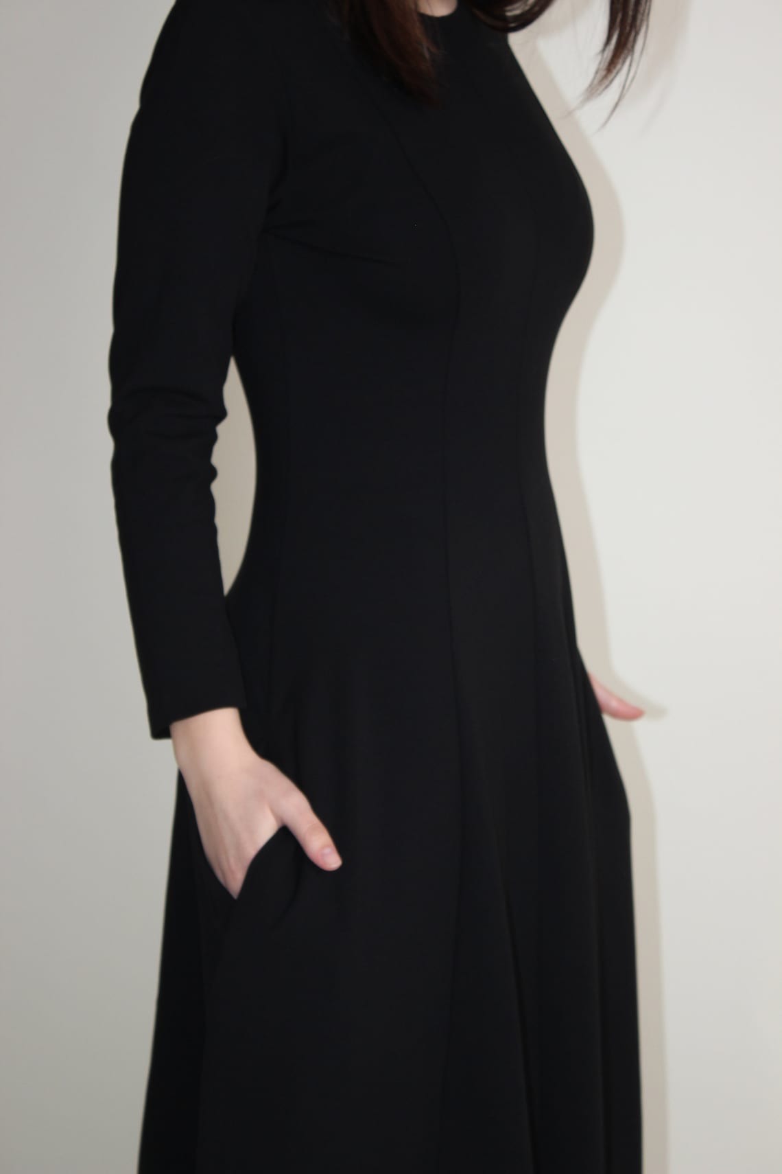 black jersey dress knee length Black Ribbed Tank Dress main image 0