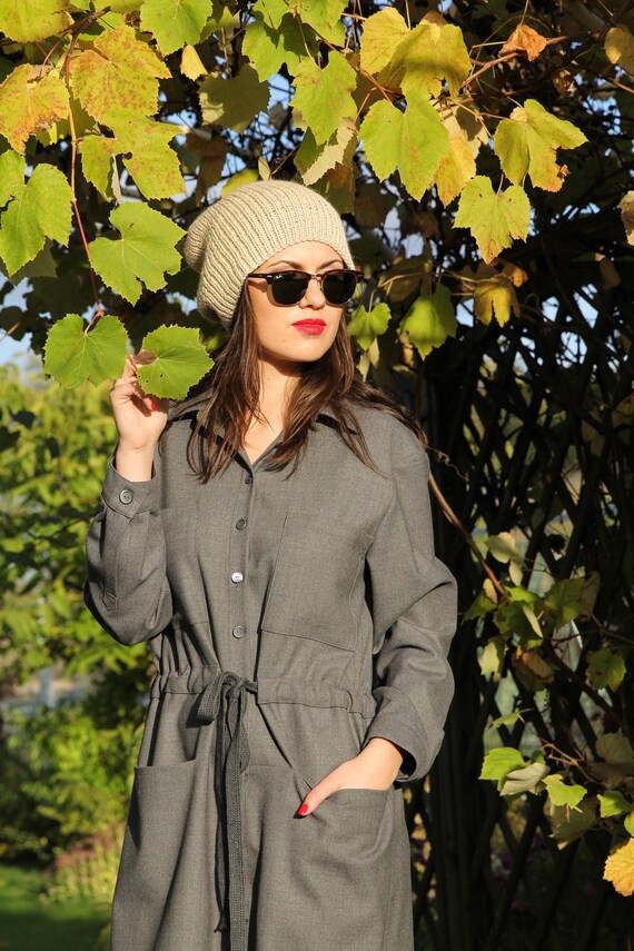 Loose Shirt Dress, Shirt Collar Dress, Wool Shirt Dress, Spring Dress Women,  Everyday Dress - Etsy