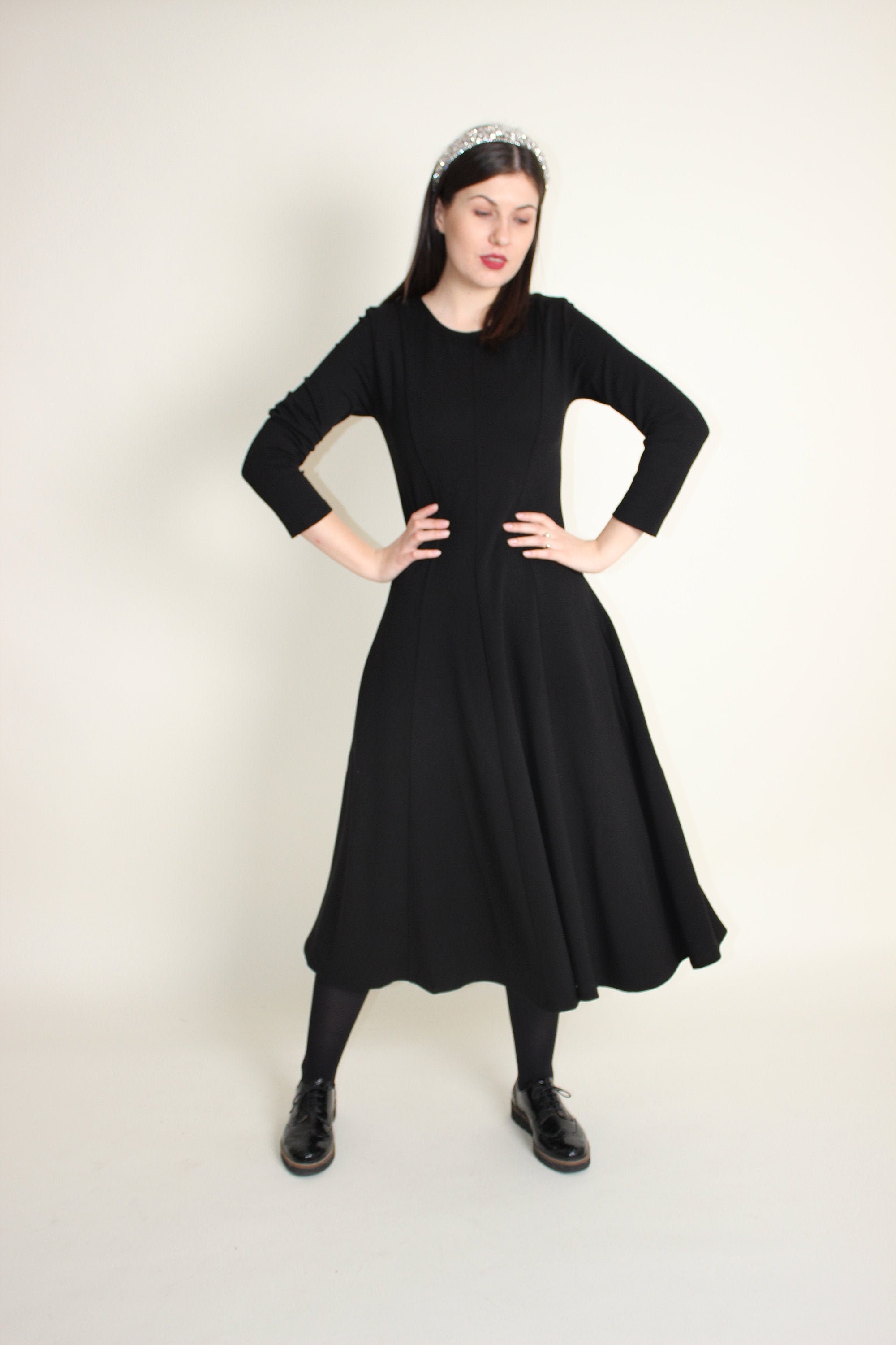 Little Black Dress With Pockets, Fit and Flare Jersey Dress
