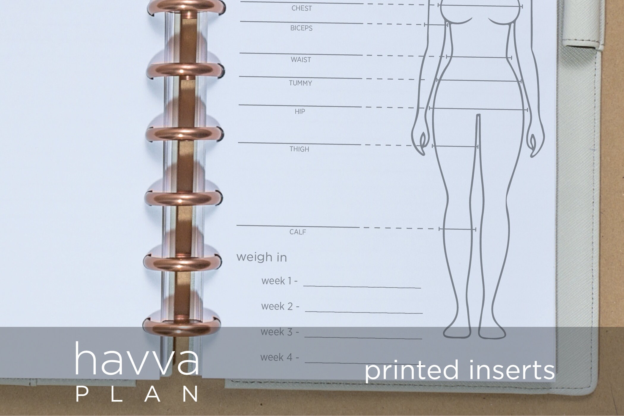 Monthly Measurements & Fitness Goals Printed Discbound Insert ADHD in ...