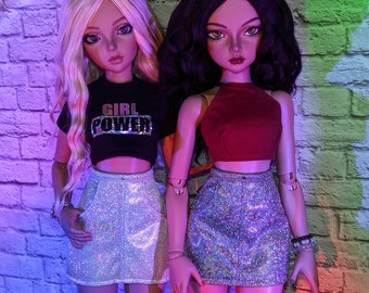 Mini Holographic Skirt with Pockets for Minifee Aline (New Release) MSD BJD Doll