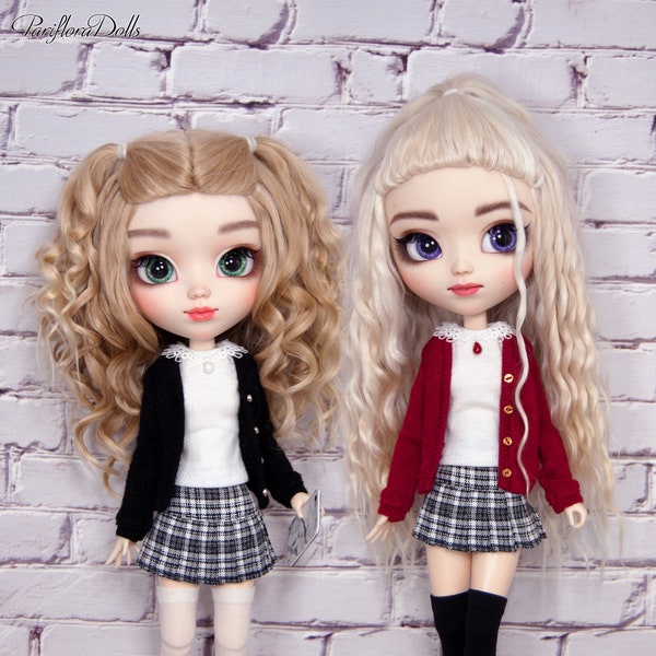 Lovely Stylish High Quality Schoolgirl Uniform for Autumn Semester Pullip, Blythe, Obitsu