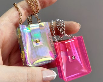 Holo Iridescent and Hot Pink Crossbody Bag for 1/6 and 1/4 Dolls