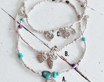 Silver Anklet, Charm Anklet, Charm Anklet, Silver Anklet, Boho Anklet, Turquoise Anklet, Boho jewellery, Flower Lotus Charm Anklet, Hippie