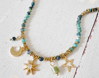 Celestial Charm African Turquoise Necklace