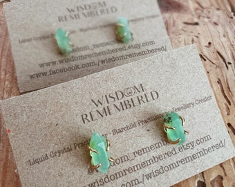 Amazonite And Chrysoprase Stud Earrings