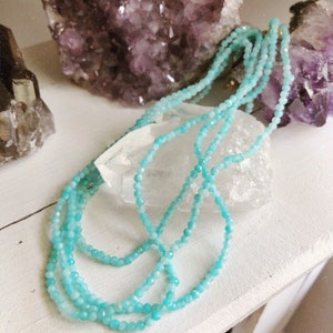 Amazonite Bead Crystal Necklace, Blue Gemstone Necklace. image 8