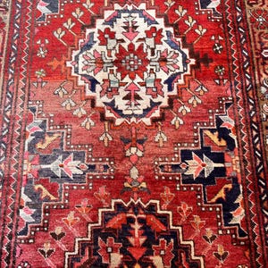 3&#39;8 x 14&#39;8 Vintage Semi-Antique Tribal Runner Geometric Medallion Design Durable Oriental Caucasian Hand Knotted Handmade Wool Rug 4 x 15