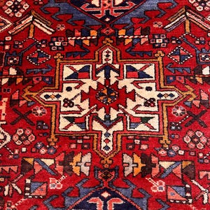 4x13 Vintage Tribal Runner Rug, Hand-Knotted Wool, Semi-Antique Azerbaijani Geometric Animal Design, Oriental Caucasian Carpet 3&#39;8 x 13&#39;4