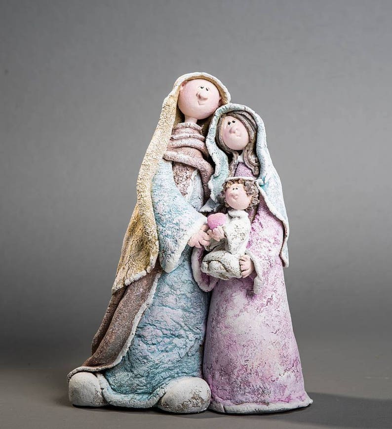 Bible Figures Clay Nativity Set Nativity Scene Sculpture Joseph Virgin Mary Figurine Baby Jesus