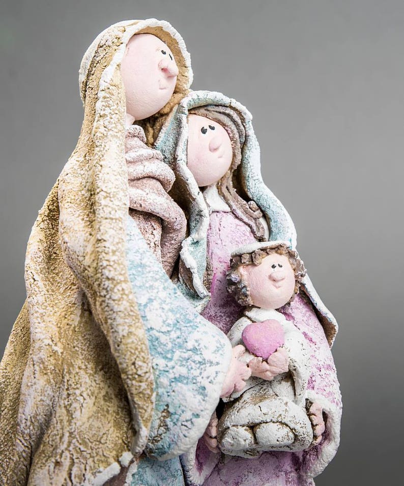 Bible Figures Clay Nativity Set Nativity Scene Sculpture Joseph Virgin Mary Figurine Baby Jesus