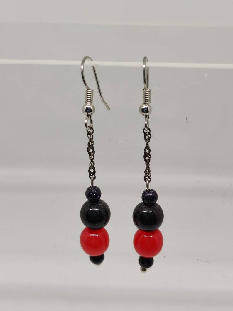 Boucles d'oreilles uniques Variations autour du rouge et du orange n°8