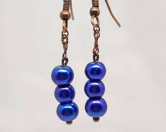 Boucles d'oreilles uniques - Variations autour du bleu