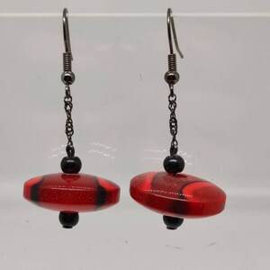 Boucles d'oreilles uniques Variations autour du rouge et du orange N°2