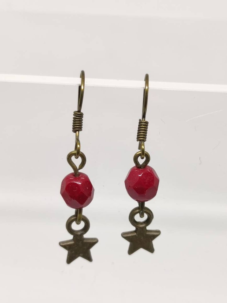 Boucles d'oreilles uniques Variations autour du rouge et du orange N°6