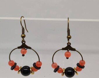 Boucles d'oreilles uniques - Variations autour du rouge et du orange