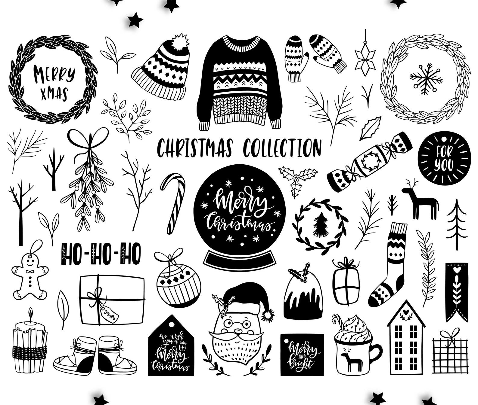 Weihnachten Clipart / skandinavische ClipArt / Weihnachten - Etsy.de