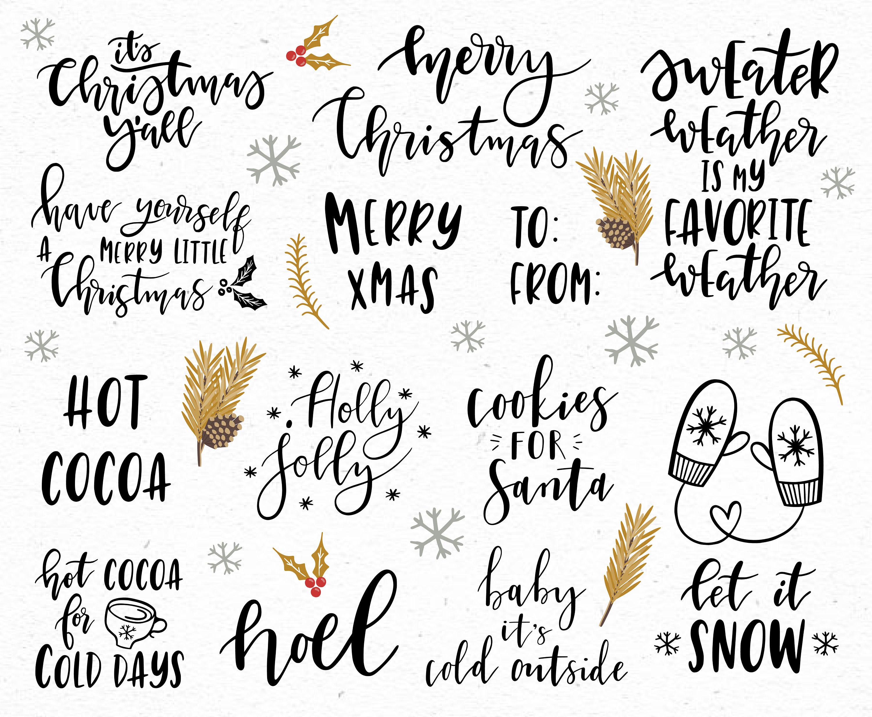 Christmas clipart / Christmas quotes / Christmas clip art / | Etsy