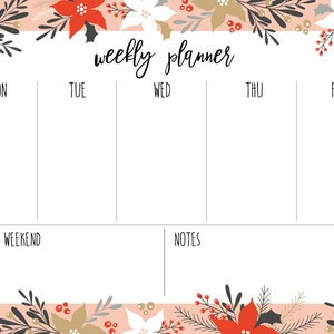 Christmas / Weekly Planner / Printable / PNG / Schedule / | Etsy