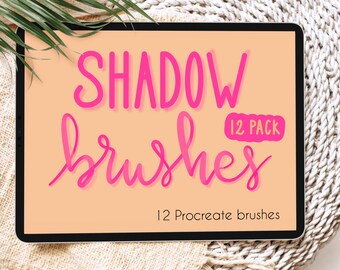 Procreate shadow brush set, procreate brushes, procreate hand lettering brush pack, hand drawn, procreate calligraphy brush, ipad pro