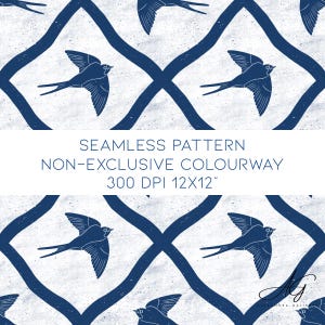 Modèle sans couture d'hirondelles, vêtements pour enfants, enfants, couture, conception de tissu sans couture carreau de répétition printemps bleu blanc nautique été hirondelle