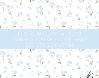 Wildflowers mini seamless pattern, kids clothes, children, sewing, seamless Fabric design repeat tile spring, summer, dainty, ditsy, floral