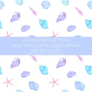 Diseño de patrón sin costuras no exclusivo, ropa infantil de concha, niños, costura, tela repetida azulejo pastel náutico verano concha mar