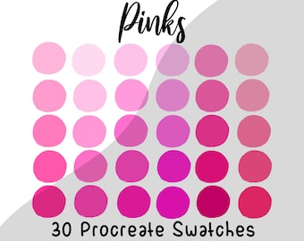 Procreate palette swatches, procreate color palette, soft palette, pink swatches, iPad, pink colour palette, pink, floral palette procreate