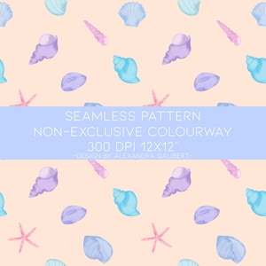Diseño de patrón sin costuras no exclusivo, ropa infantil de concha, niños, costura, tela repetida azulejo pastel náutico verano concha mar