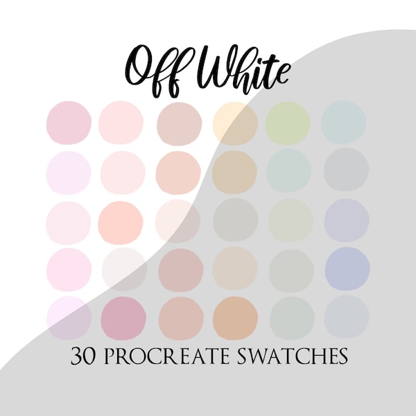 Procreate palette swatches, procreate color palette, neutral palette, brushes, off white, neutrals palette, neutral colours, pastel shades