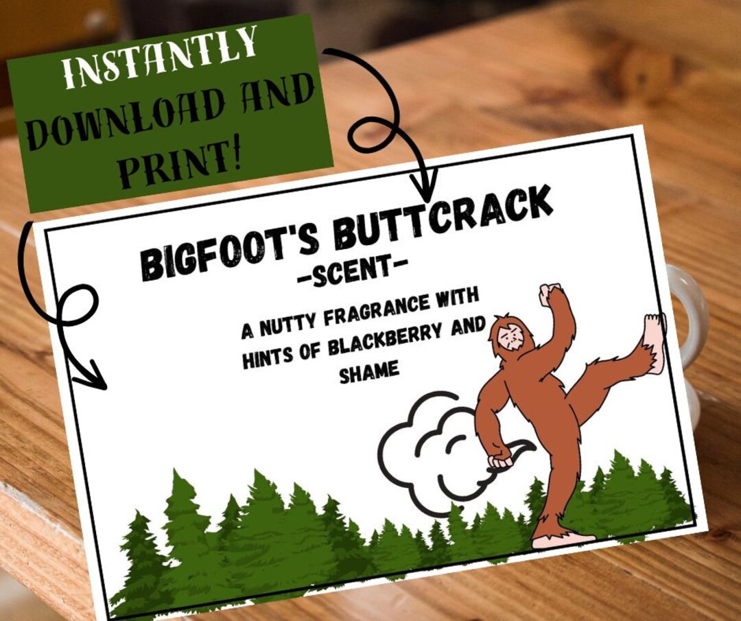EDITABLE BIGFOOT Printable Label Digital Template Download: - Etsy
