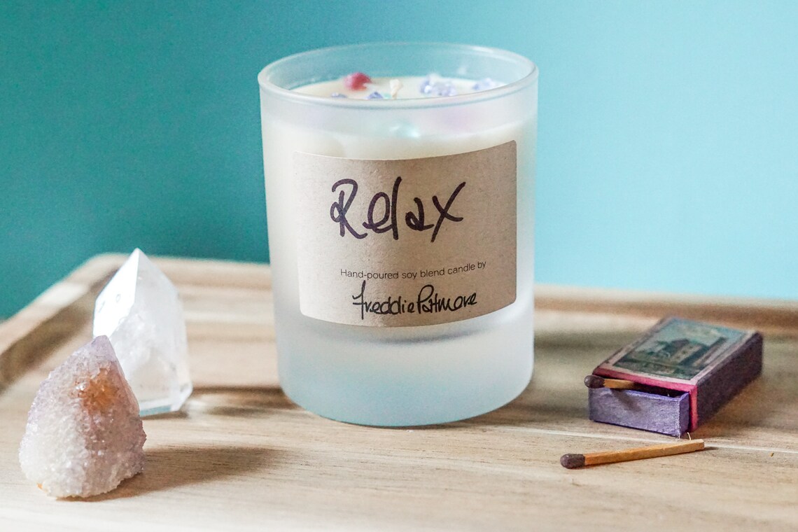 Relaxing Scented Candle With Essential Oils Chammomile Etsy UK
