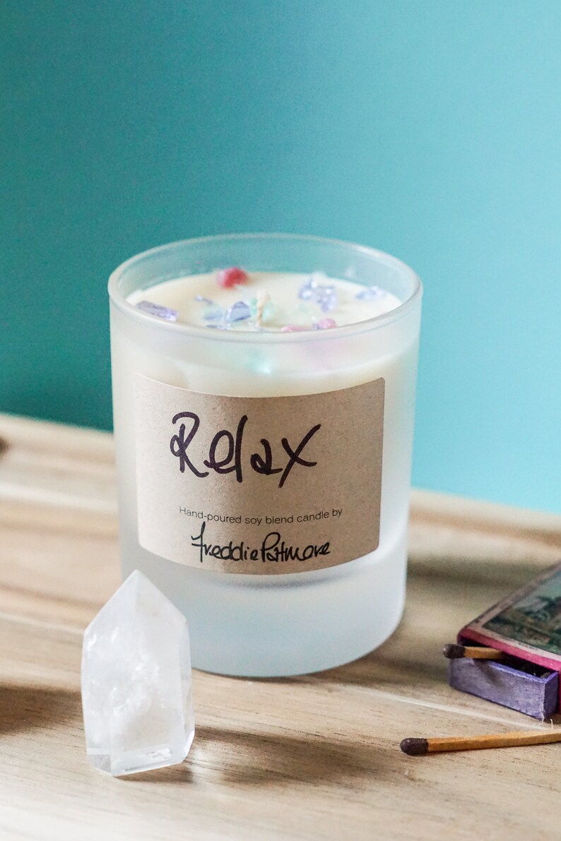 Relaxing Scented Candle With Essential Oils Chammomile Etsy UK