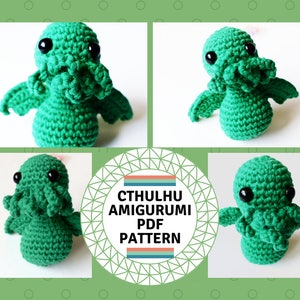 CROCHET PATTERN, amigurumi Cthulhu, crochet Cthulhu pattern, Cthulhu amigurumi pattern, Cthulhu doll PDF pattern to print