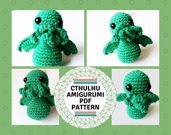 CROCHET PATTERN, amigurumi Cthulhu, crochet Cthulhu pattern, Cthulhu amigurumi pattern, Cthulhu doll PDF pattern to print