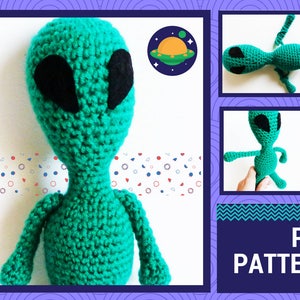 CROCHET PATTERN, amigurumi Alien, crochet Alien pattern, Alien amigurumi pattern, Alien doll PDF pattern to print